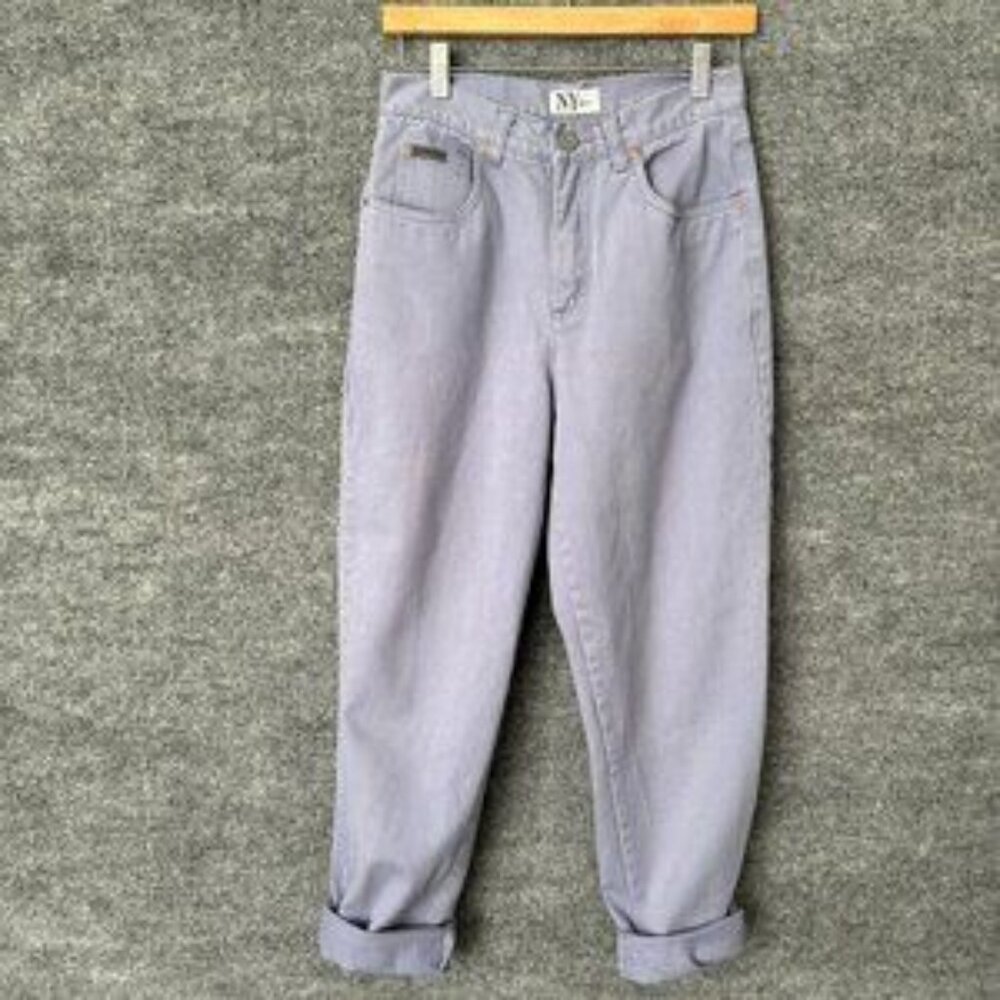 Vintage 90s NY Jeans Womens 6 Mom Easy Fit Faded Purple High Rise Tapered Denim